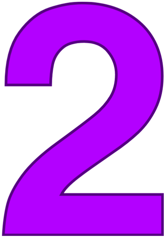 Number 2 Clipart Purple
