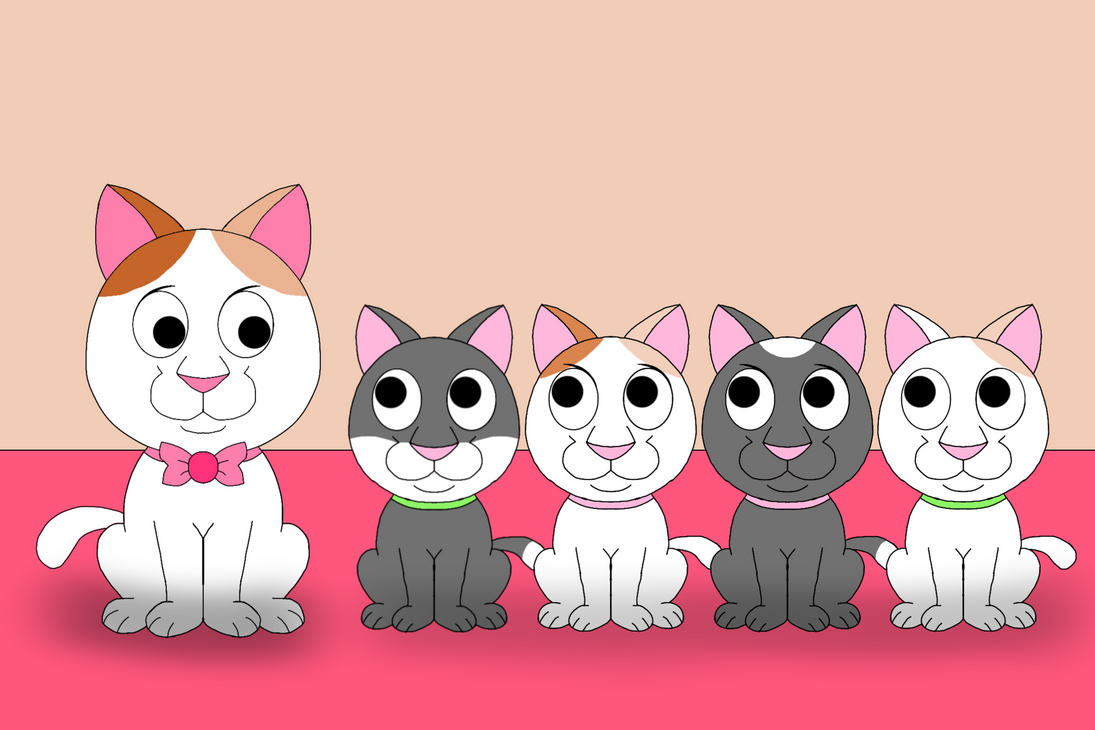 Amy Rabbit Cat Amy and The Four Kittens by Rebow19-64 on DeviantArt