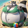 Wanda the Giant Beach Ball Raccoon Mom