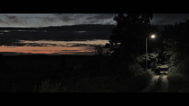 Evening at the edge of a village