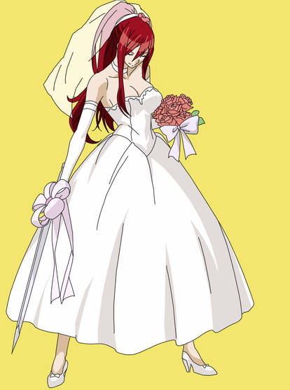 fairy tail erza wedding dress Erza in a wedding dress