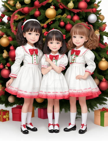 Little girls celebrating Christmas