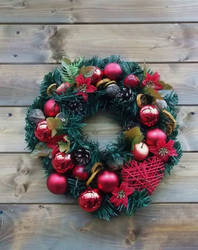 Christmas wreath with a fruit accent