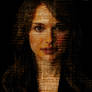 Natalie Portman.Text texture