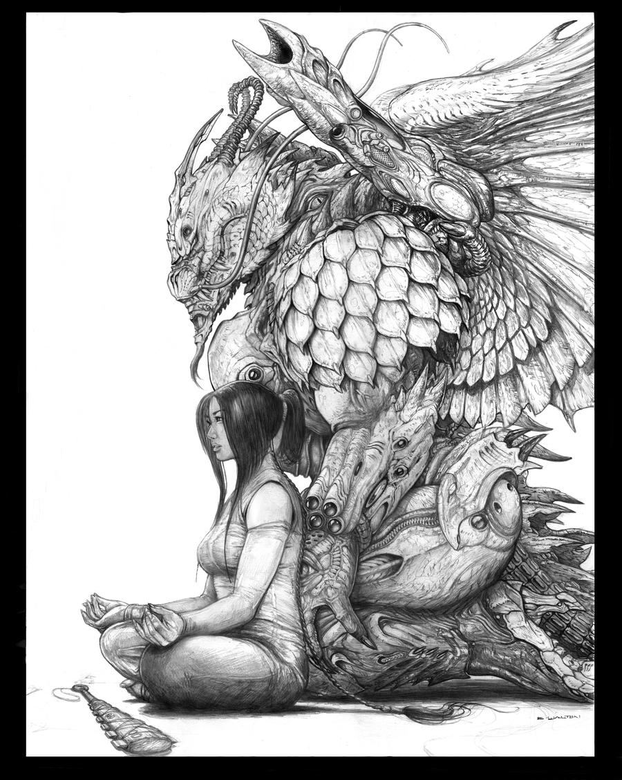 Dreadguard Miko with Dragon HA by ChuckWalton