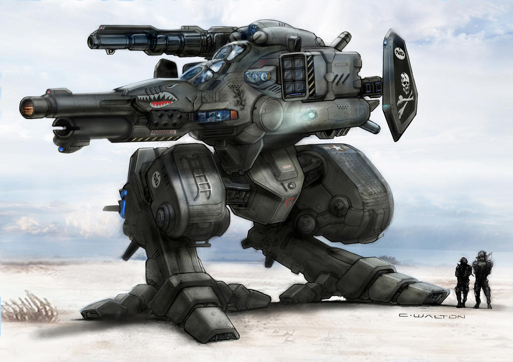 RIFTS NG GUNBOT Robot Killer Color render by ChuckWalton on DeviantArt