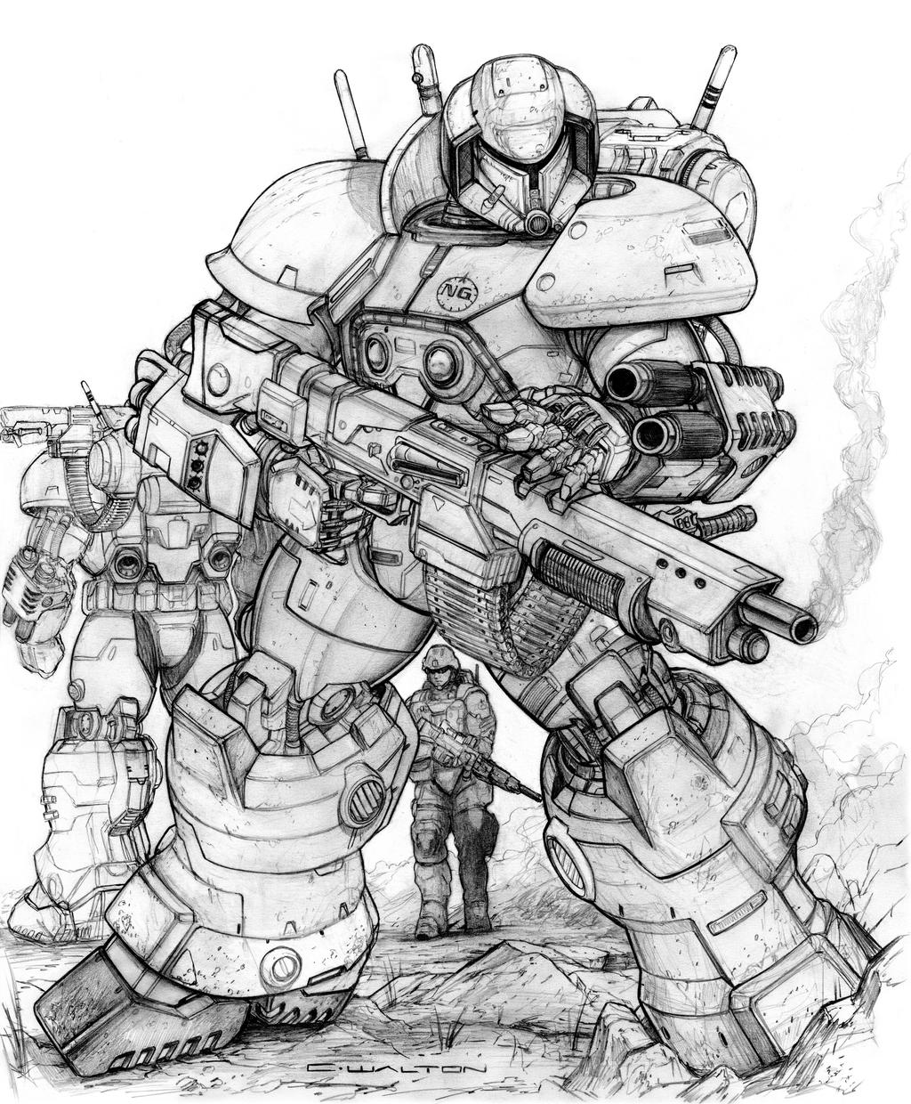 RIFTS NG SAMSON power armor block III by ChuckWalton on DeviantArt