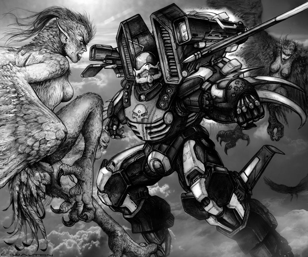 RIFTS CS SAMAS vs Harpies by ChuckWalton on DeviantArt