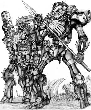 Skelebot Operator and Skeleborgs - quarter gray