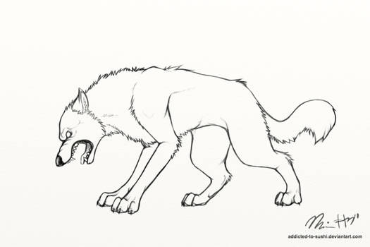 wolf line art thingymabobber