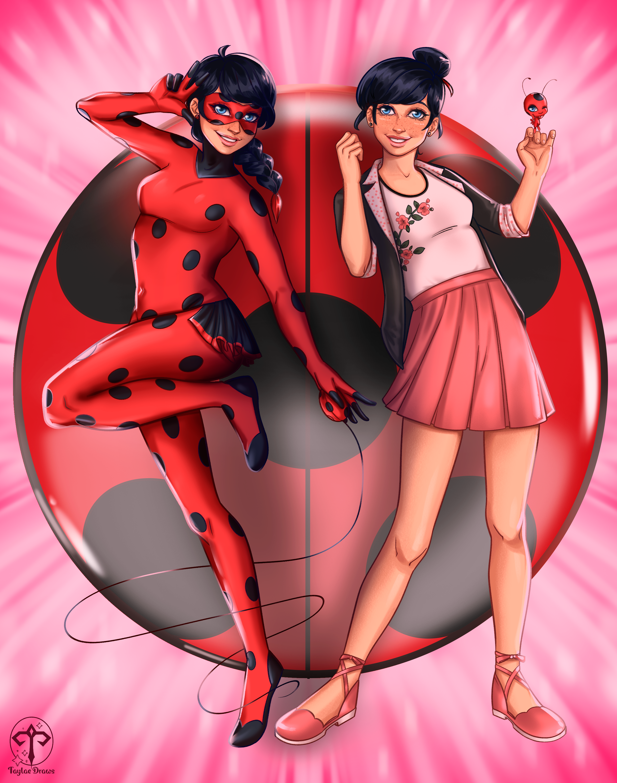 Commission Ladybug Commission- Ladybug and Marinette by Taylaedraws on DeviantArt