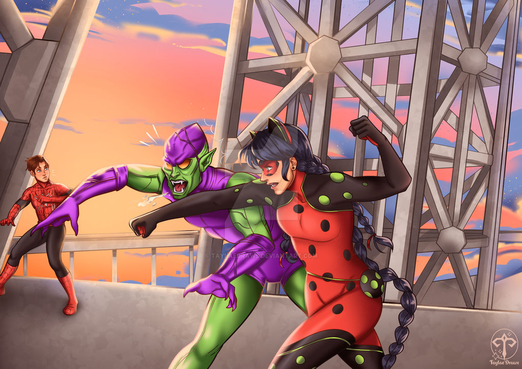 Commission Ladybug Commission- Spiderman x Miraculous Ladybug by Taylaedraws on DeviantArt