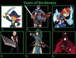Captain Jake's Team of Six Heroic Swordsmen by BlueCrystalSpider