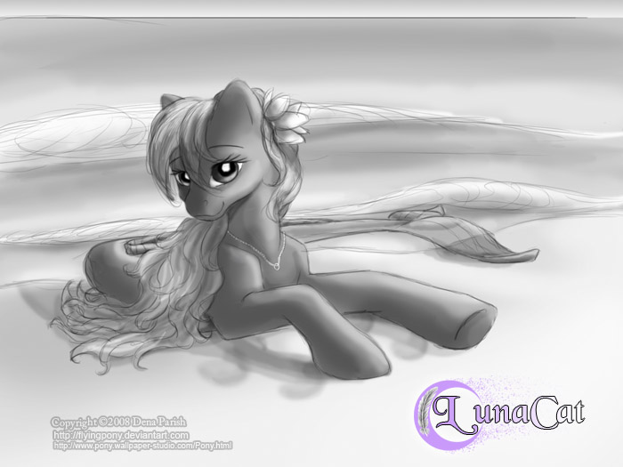 Sketch of Merpony on the beach