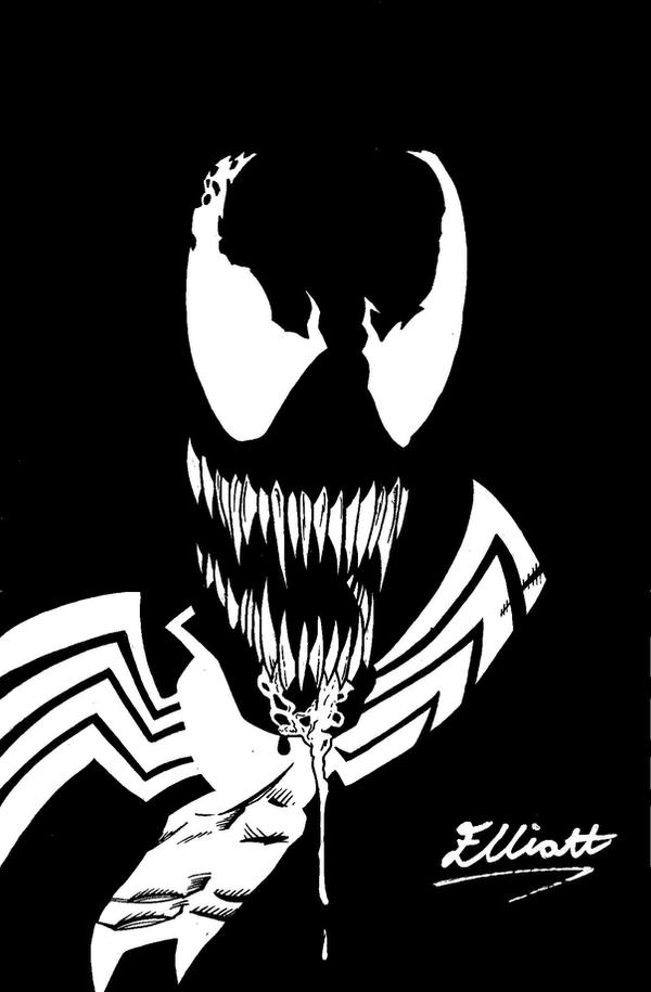 Venom Black White By Ell Shmell On DeviantArt venom-black-white-by-ell-shmell-on-deviantart