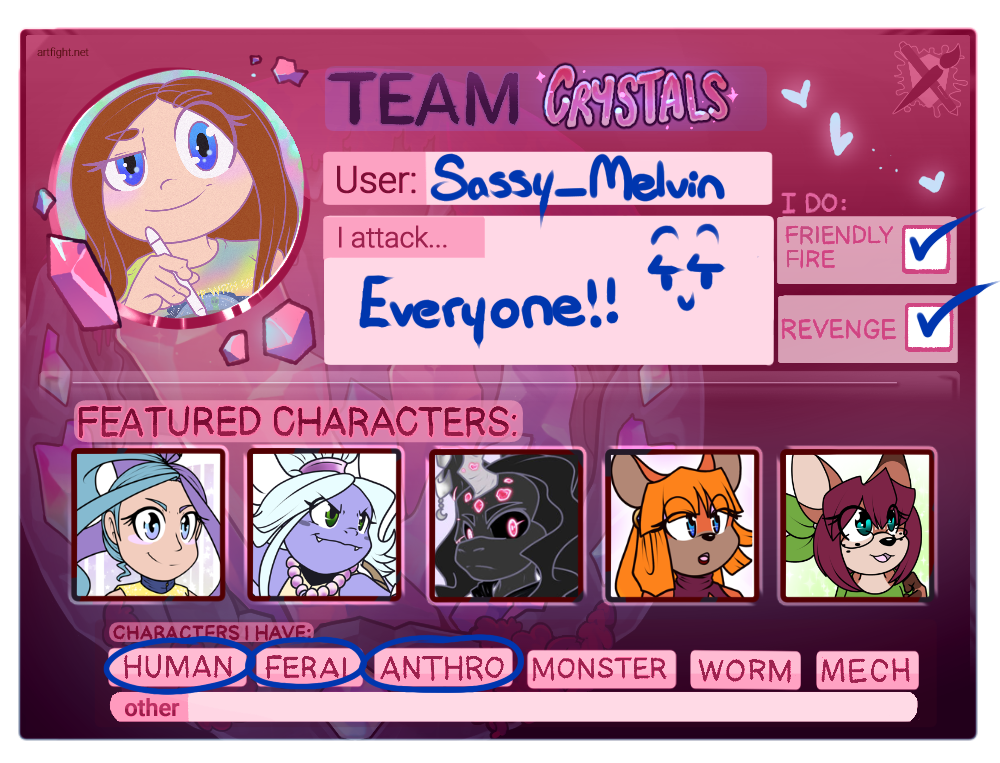 Art Fight Card Team Crystals by SassyMelvin on DeviantArt