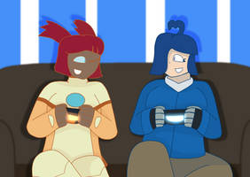 Gaming time with Sari and Tari