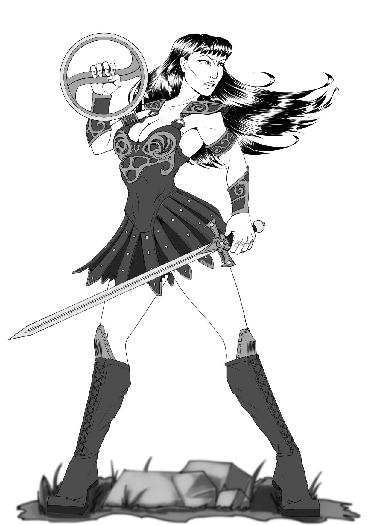 Xena Line Art By PigeonProf On DeviantArt xena-line-art-by-pigeonprof-on-deviantart