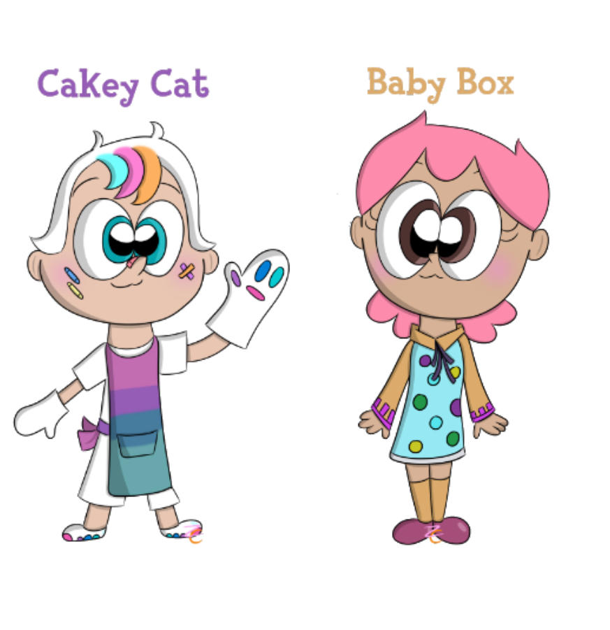 Cakey Cat And Baby Box As Humans by kurdow on DeviantArt