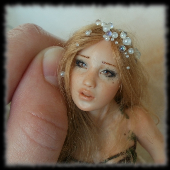 16 Spring Fairy sculpture ooak, 1 inch head