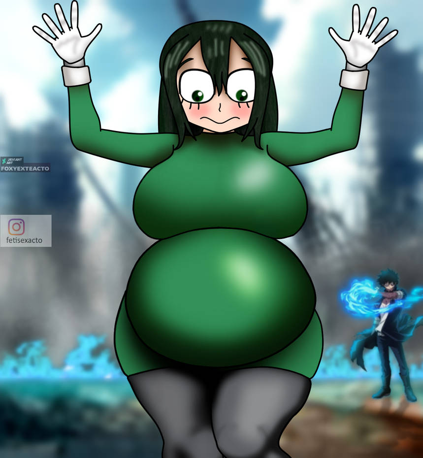 Billy Inflation Tsuyu Belly Inflation (no lines in the suit) by FOXYEXTEACTO on DeviantArt