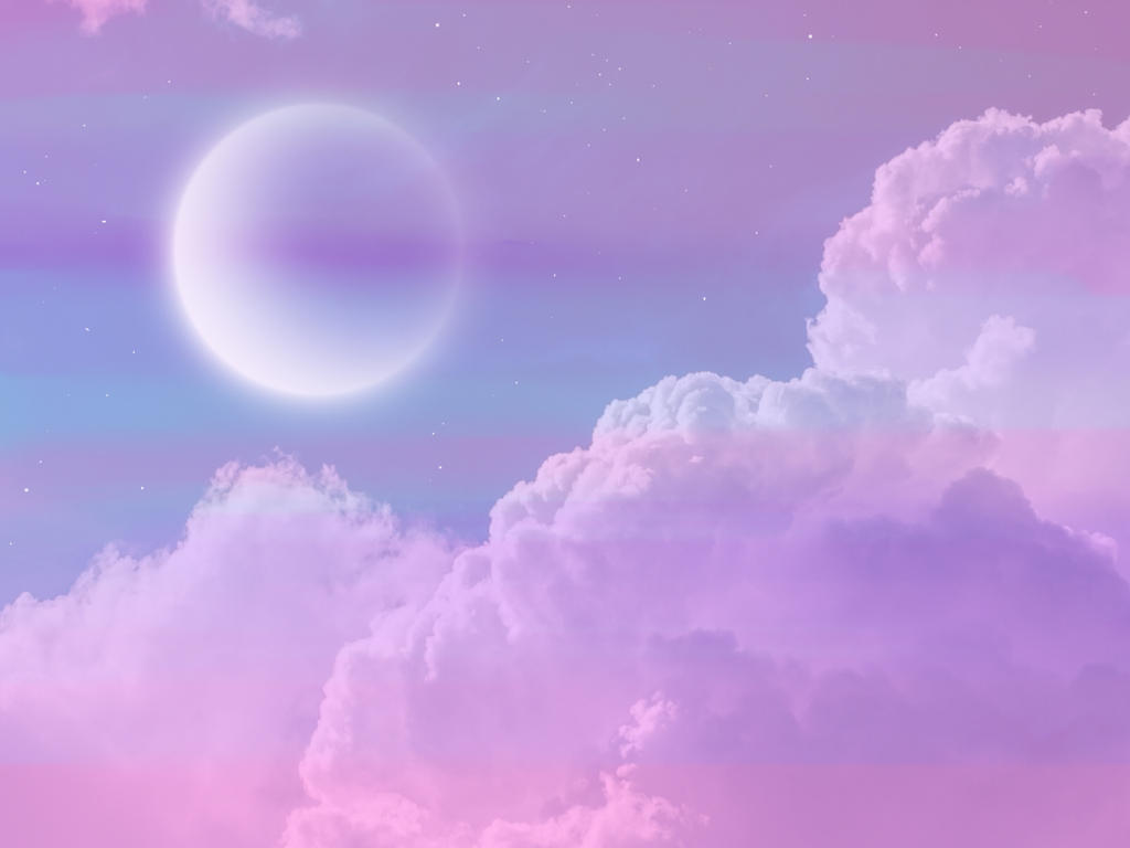 Pink clouds and moon by davincimelancholy on DeviantArt
