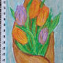 Tulips - oil pastel 2