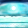 Icy planet with moon - large picture