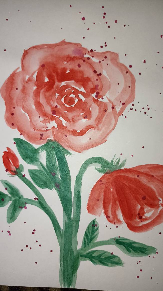 Watercolour Deep Red Roses Red roses - watercolour by davincimelancholy on DeviantArt