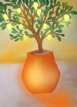 Lemon tree - mixed media art