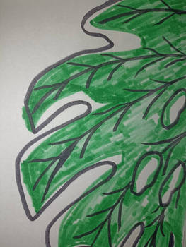 Green leaf - markers art