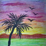 Sunset - oil pastels