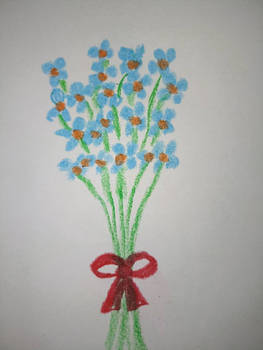 Forget me not - oil pastels