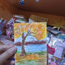 Little autumn landscape - oil pastels