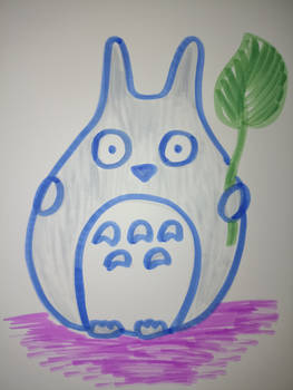 Blue Totoro - markers art