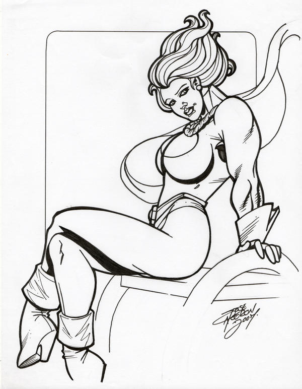 Power Girl Inked WIP