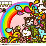 pingu panda in rainbow love