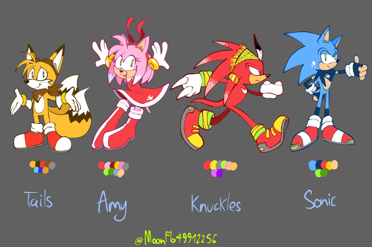 Sonic characters redesign 1 by AppleXD-MoonFlo on DeviantArt