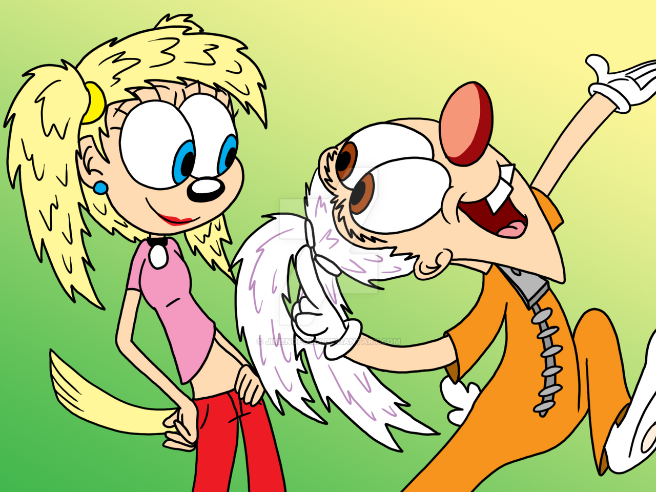 Britney and Ricky as Brandy and Mr. Whiskers by.