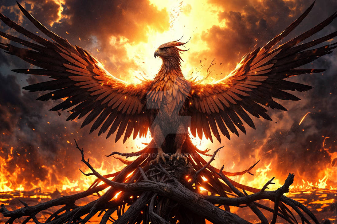 Phoenix rising from the ashes its wings by EpicHeros on DeviantArt