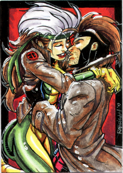 Rogue and Gambit Sketch Card