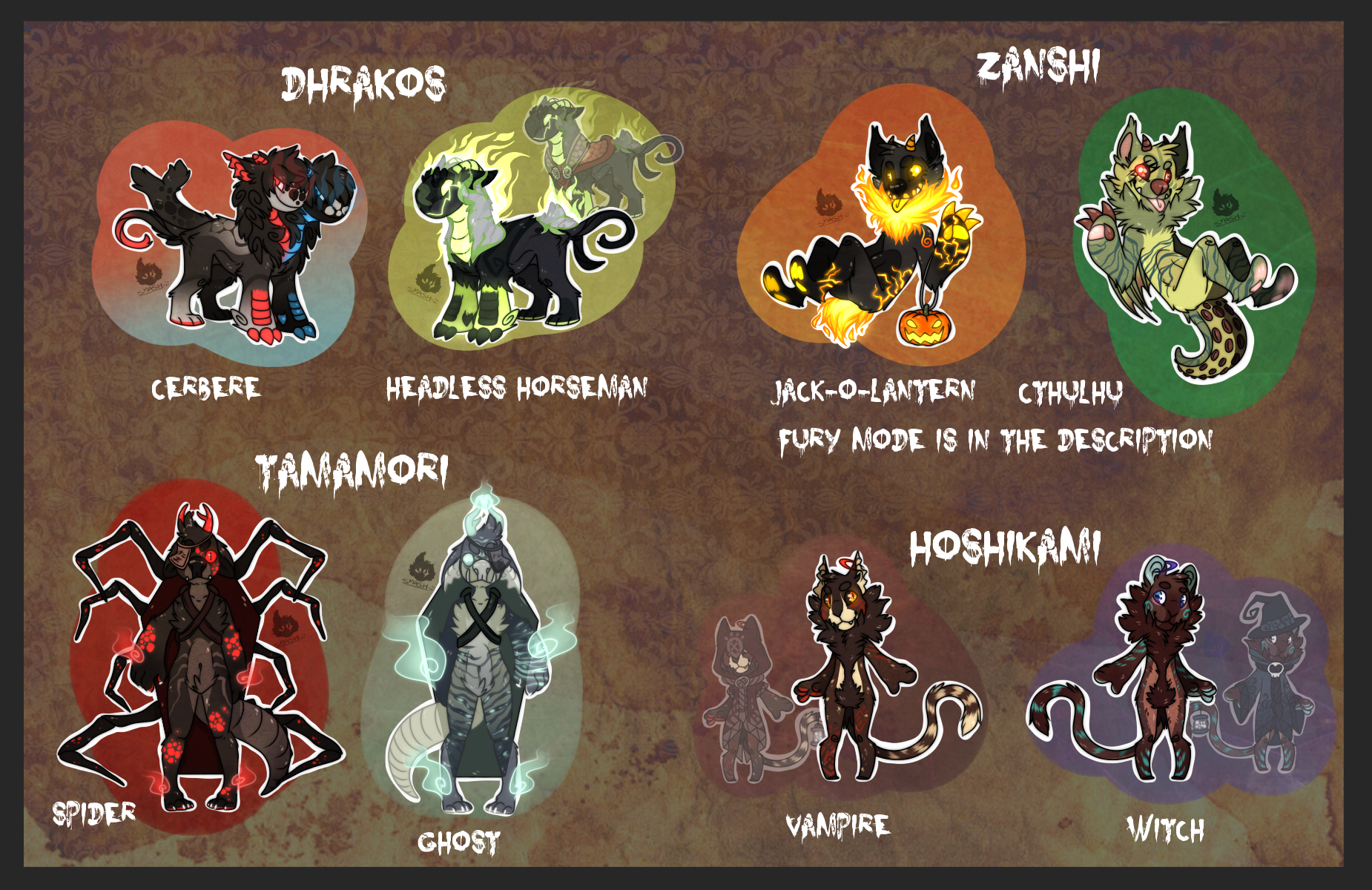 Halloween species adopts (with story!) CLOSED