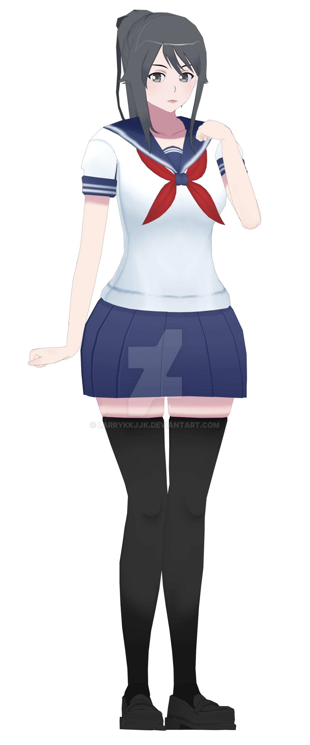 Ayano Aishi Render by larrykkjjk on DeviantArt