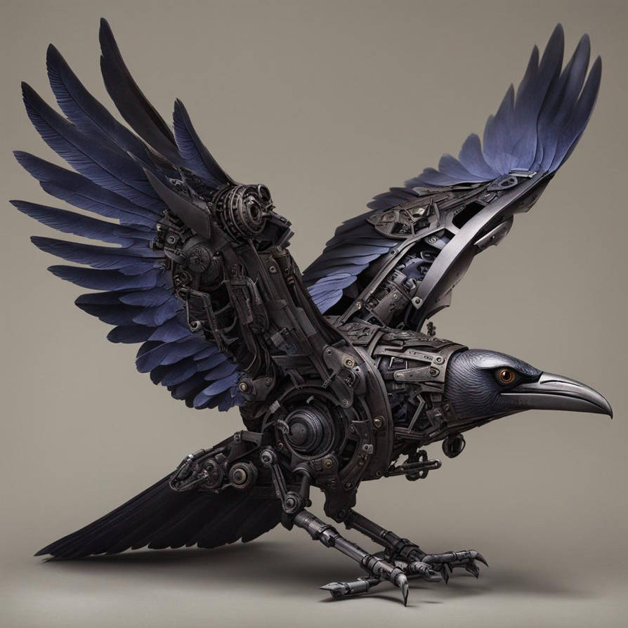 High Renderedmechanical Raven by solace-x on DeviantArt
