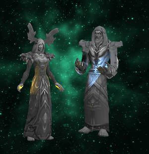 Druid and Priest Statue Set- Archeology