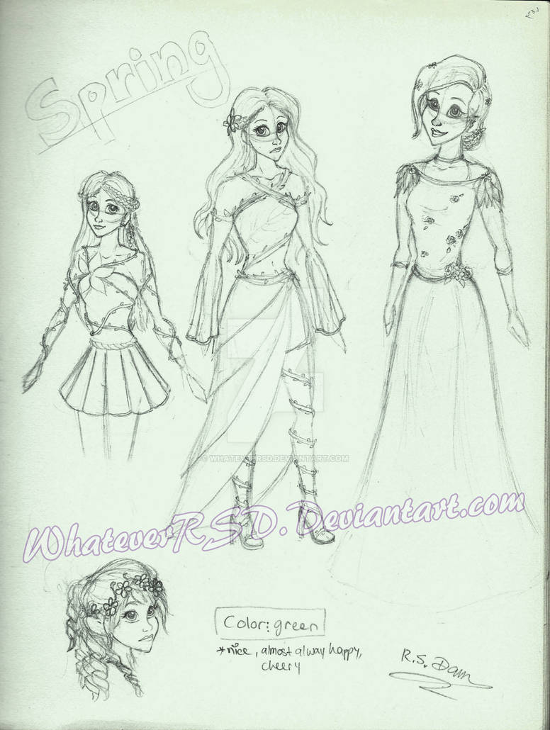 Spring Personification Sketches by WhateverRSD on DeviantArt