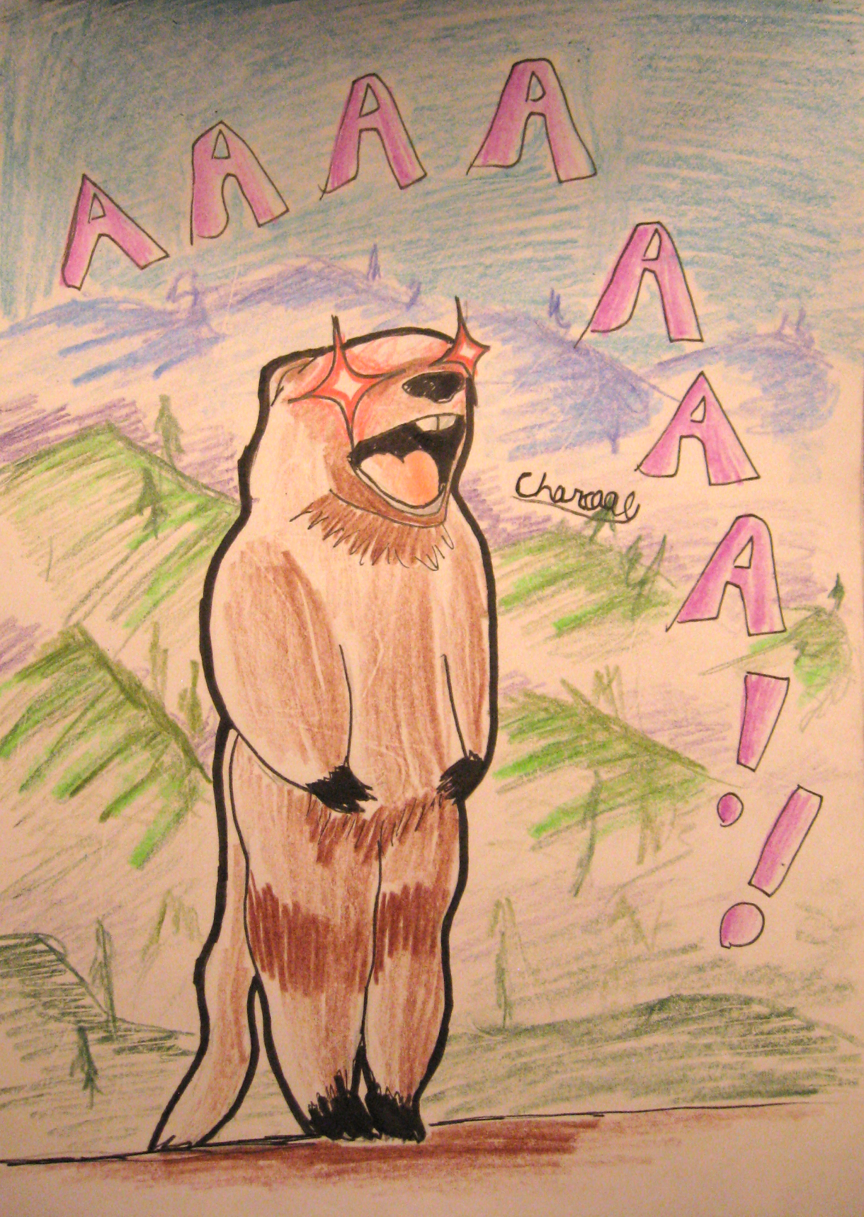 Screaming Marmot by CharcoalOre on DeviantArt