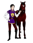 Prince Killian Daystar (and his horse) by DeeryDeerth