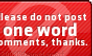 No One Word Comments