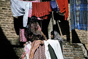 Bakhtapur Nepal girls at the window